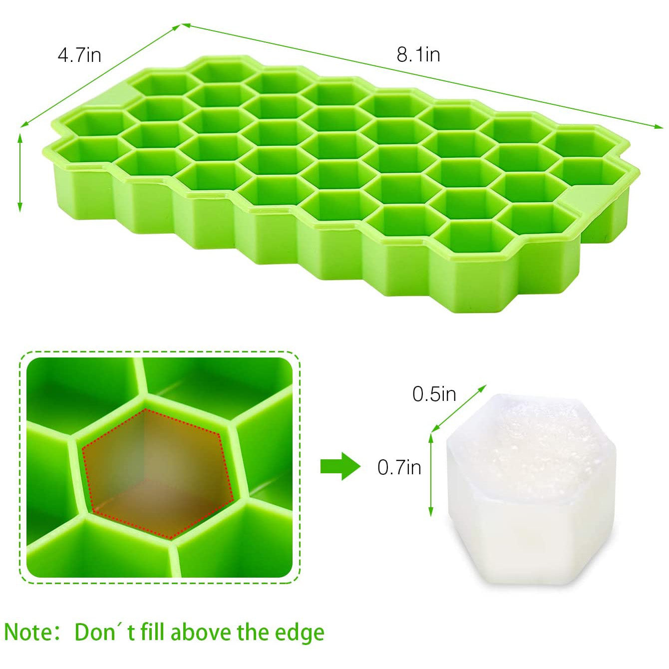 Honeycomb Ice Cube Trays with Removable Lids (Silica Gel BPA Free)